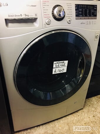 LG 8KG wash & 5kg dry eco hybrid washer dryer .