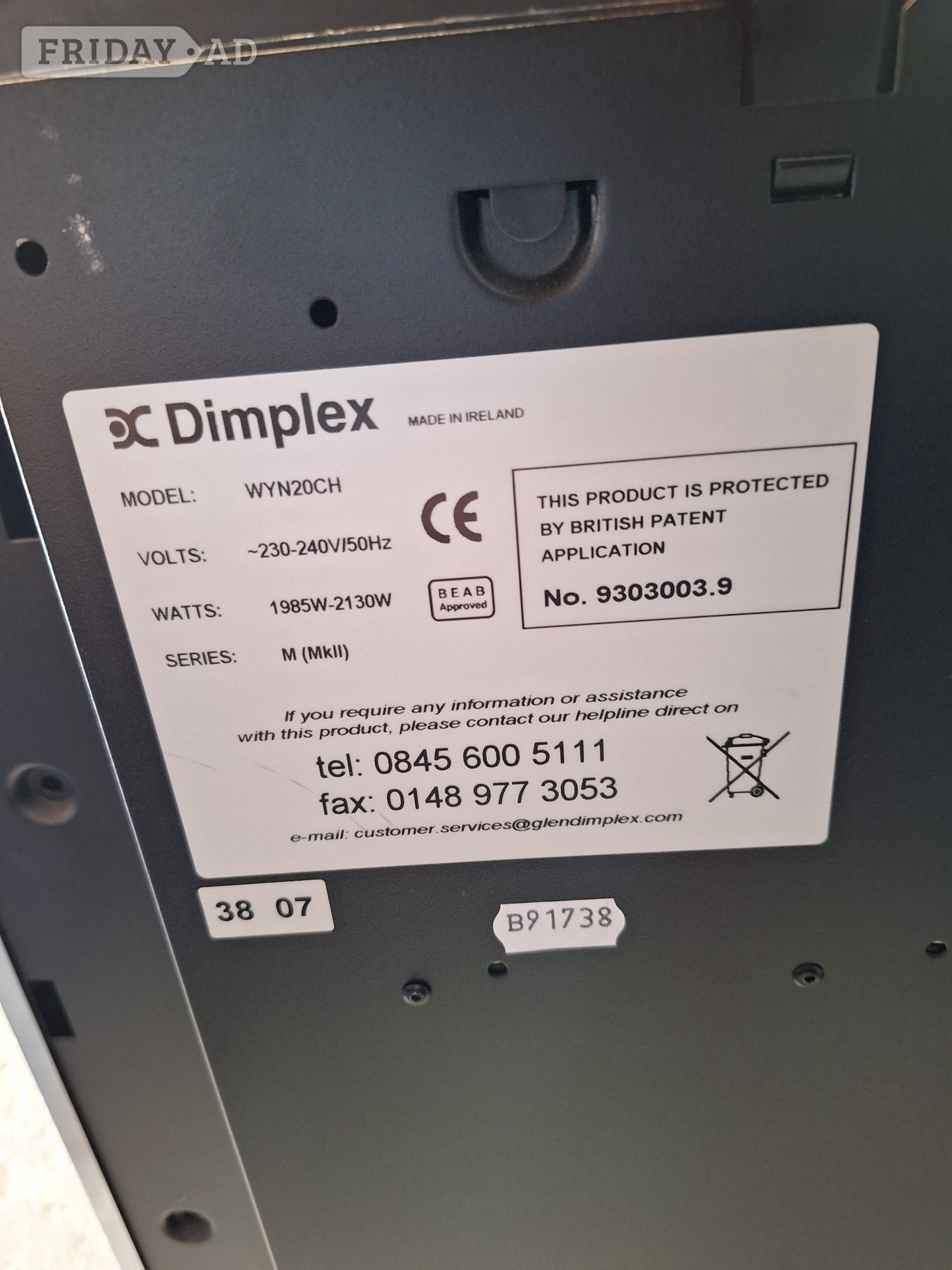 Northampton Dimplex Electric Inset Fireplace Fire