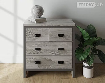 BOSTON 2+2 DRAWER CHEST OF DRAWERS - GREY
