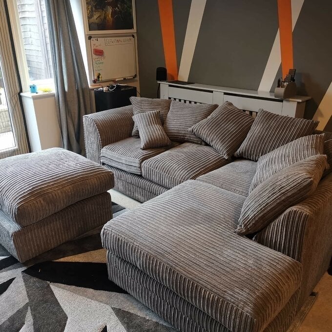 Luxury Brand New  4 Seater Corner Sofa with Footstool