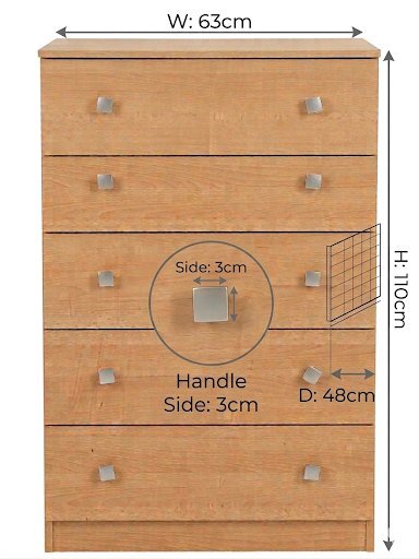 STYLISH 5-DRAWER CHEST - PRICED TO CLEAR- MUST GO