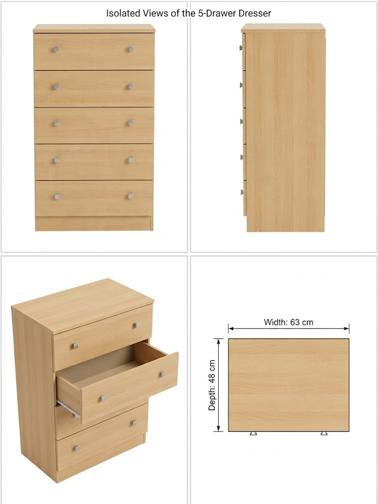 STYLISH 5-DRAWER CHEST - PRICED TO CLEAR- MUST GO - Furniture in Peterborough