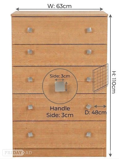 STYLISH 5-DRAWER CHEST - PRICED TO CLEAR- MUST GO