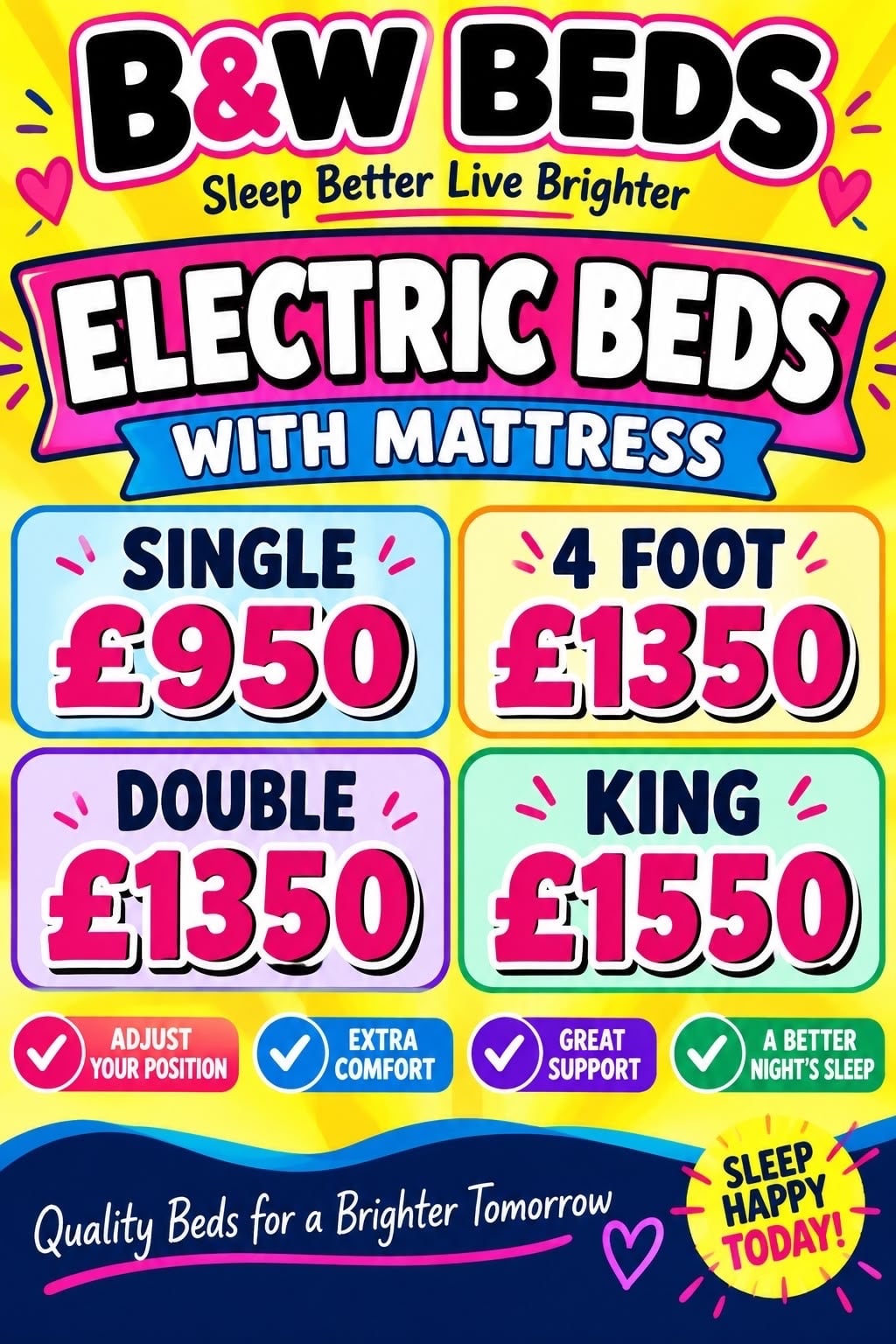 Electric beds with mattresses