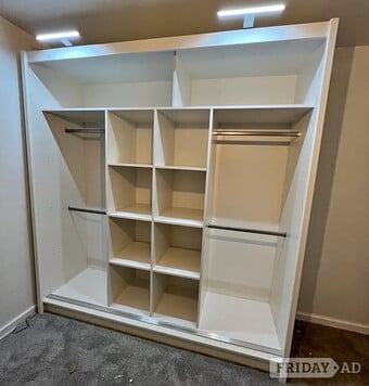 203cm white wardrobe ¬ 2 sliding door full mirror wardrobe 