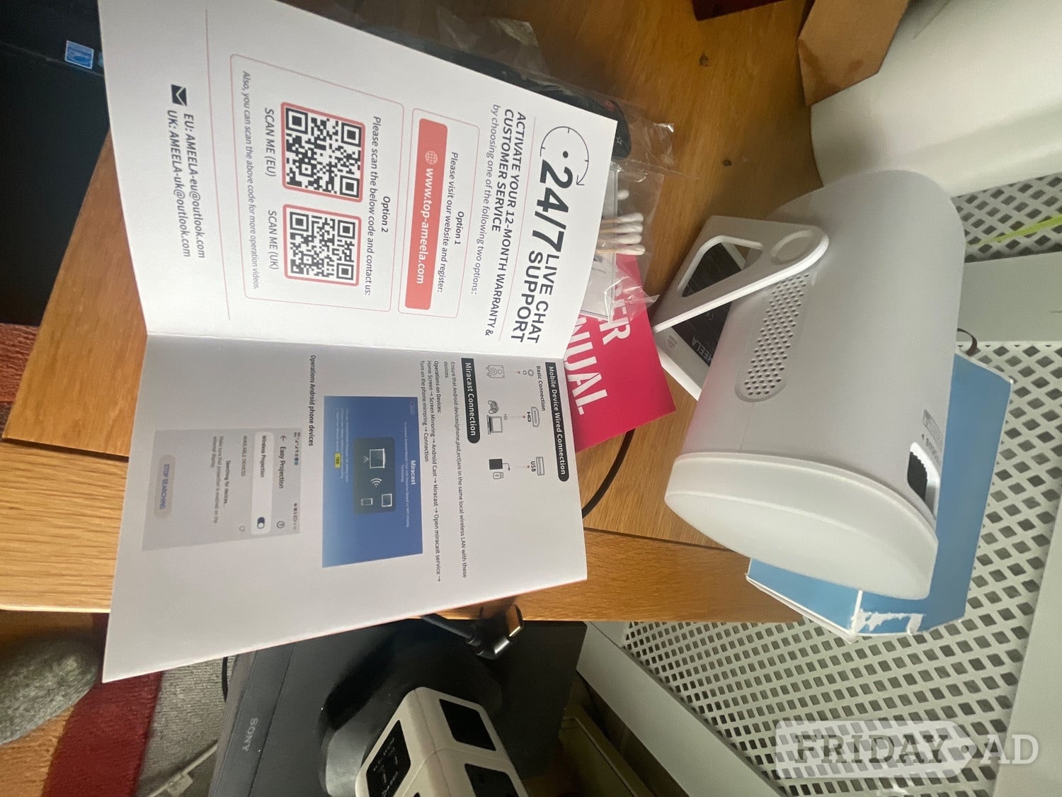  New movie projector with remote leads books  no box  in Hastings