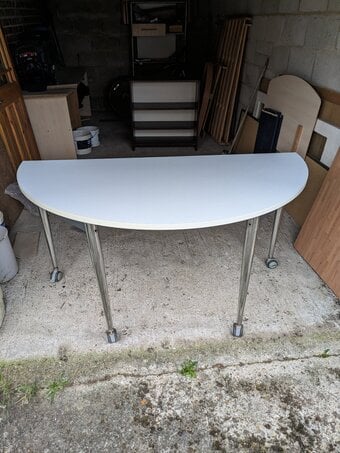 White Folding Crescent Table