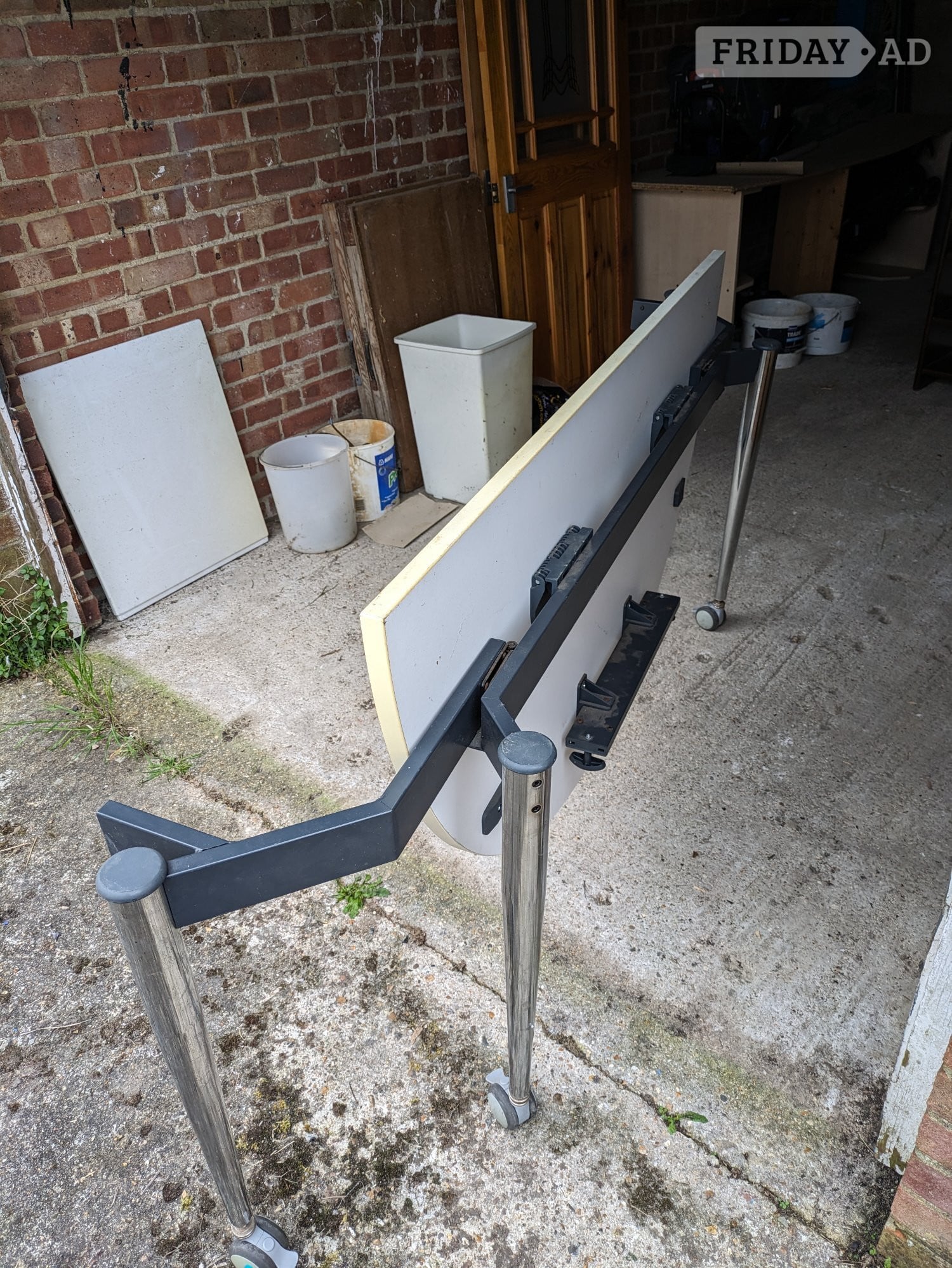 Worthing White Folding Crescent Table