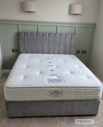 Never Used !! Grey Double Size Divan Bed With Full Form Mattress 