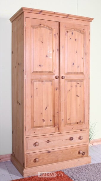 Delivery Options Cottage Waxed Pine Farmhouse Wardrobe 