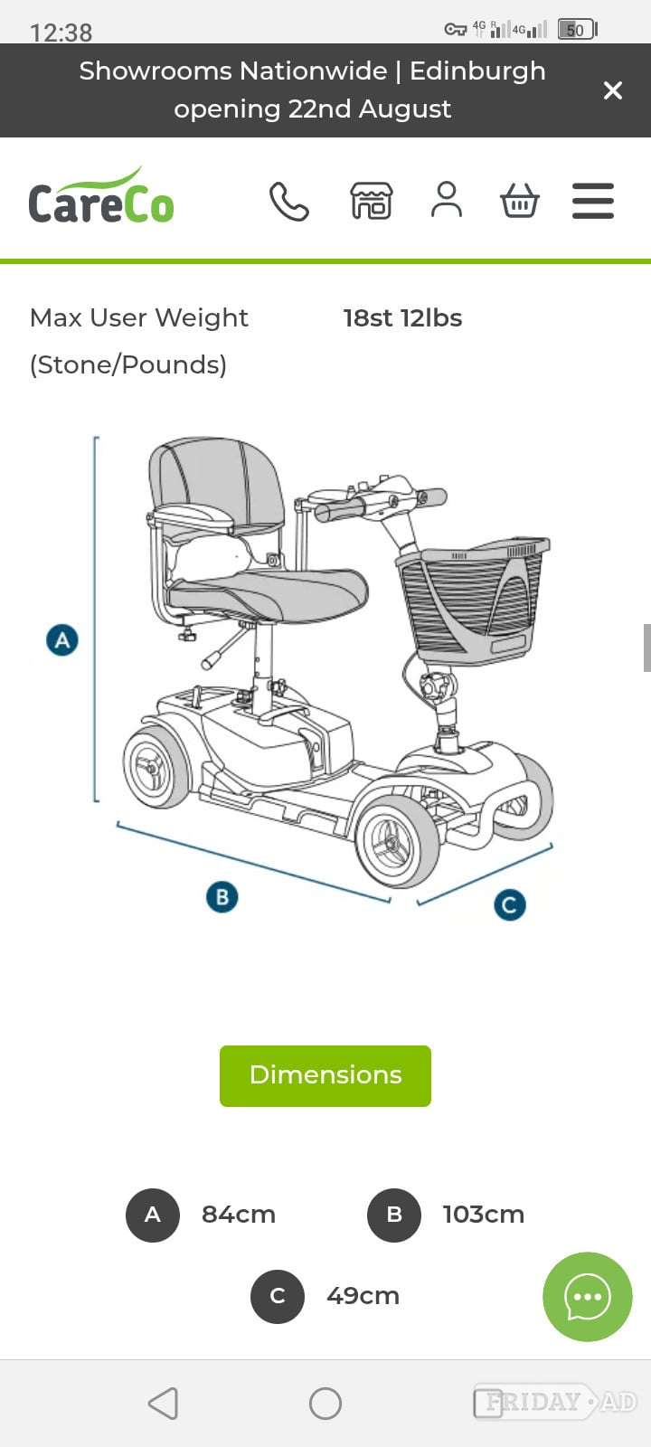Careco Frontier Mobility scooter  in Northampton