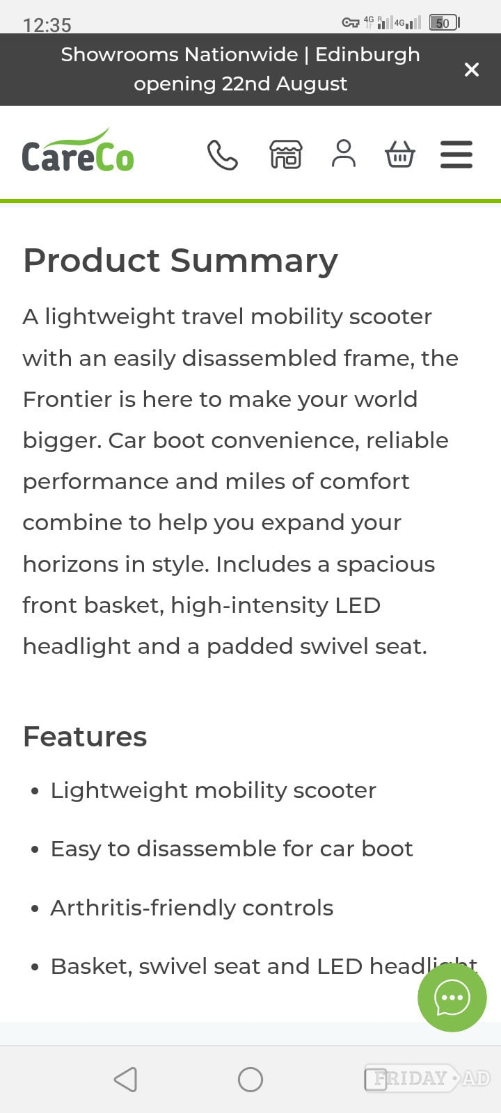 Northampton Careco Frontier Mobility scooter 