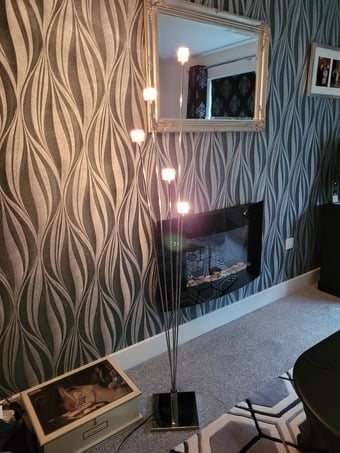 FLOOR UPLIGHTER (CUBE/CHROME) WITH DIMMER FUNCTION