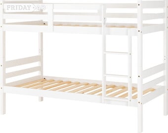 PANAMA WHITE WOODEN BUNK BEDS NO MATTRESS