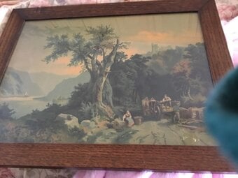 Antique  picture in wooden frame(ONO)