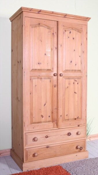 Delivery Options Cottage Waxed Pine Farmhouse Wardrobe 