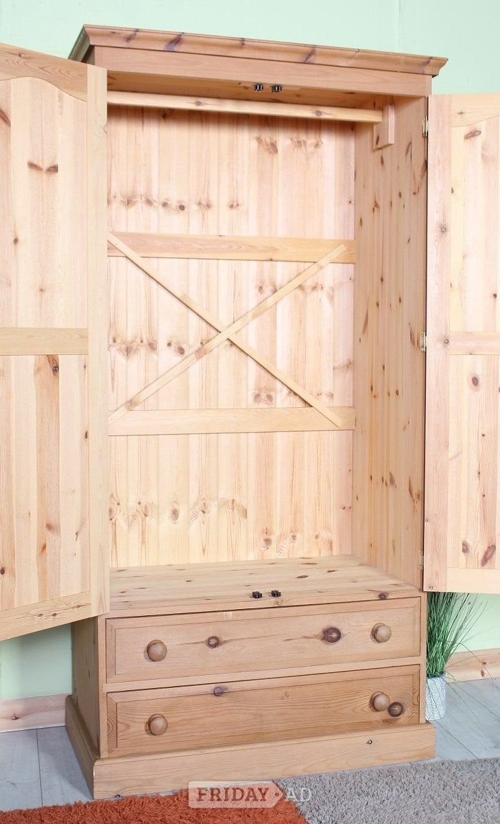 Delivery Options Cottage Waxed Pine Farmhouse Wardrobe 