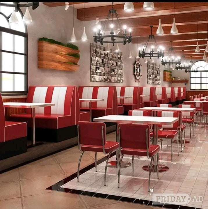 café/restaurant booth seating setup