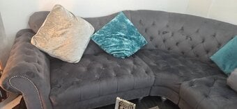Grey corner unit sofa vgc