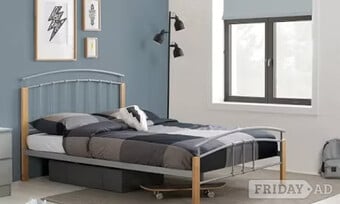 4 FOOT - TETRAS WOOD/ METAL BEDFRAME