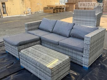 4 Seater Outdoor Rattan Sofa with Coffee Table