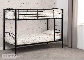 VENTURA BLACK BUNKS WITH BUDGET MATTRESSES