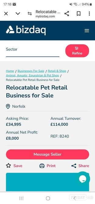 Relocateable pet retail business for sale