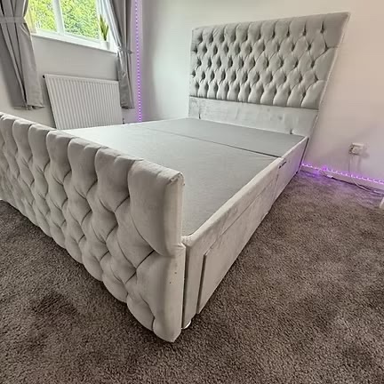 4 FOOT - ROMNEY DIVAN with 4 drawers floor standing headboard