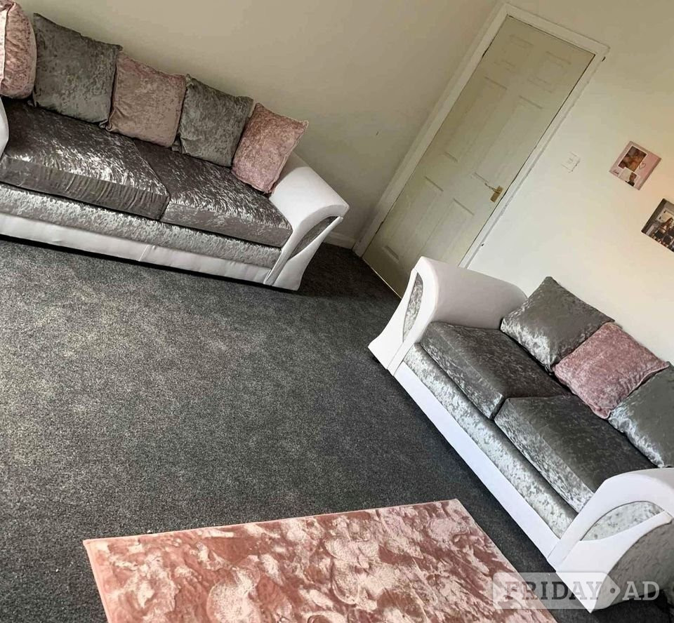 🔥 Silver & White 3+2 Sofa Set | Brand New | Fast Delivery 🚚