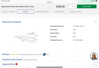 Folding mattress in a fabric covered Box