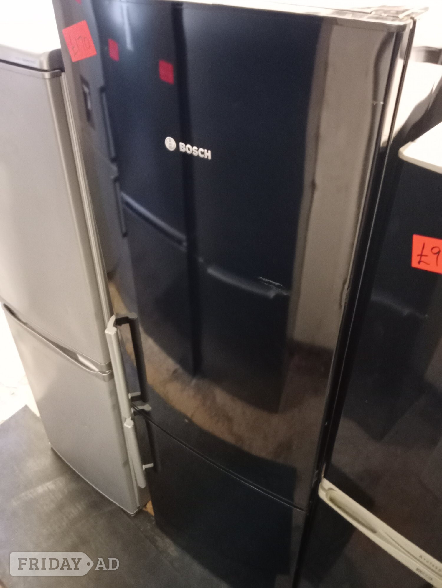 Bosch black large size fridge freezer  in Reading