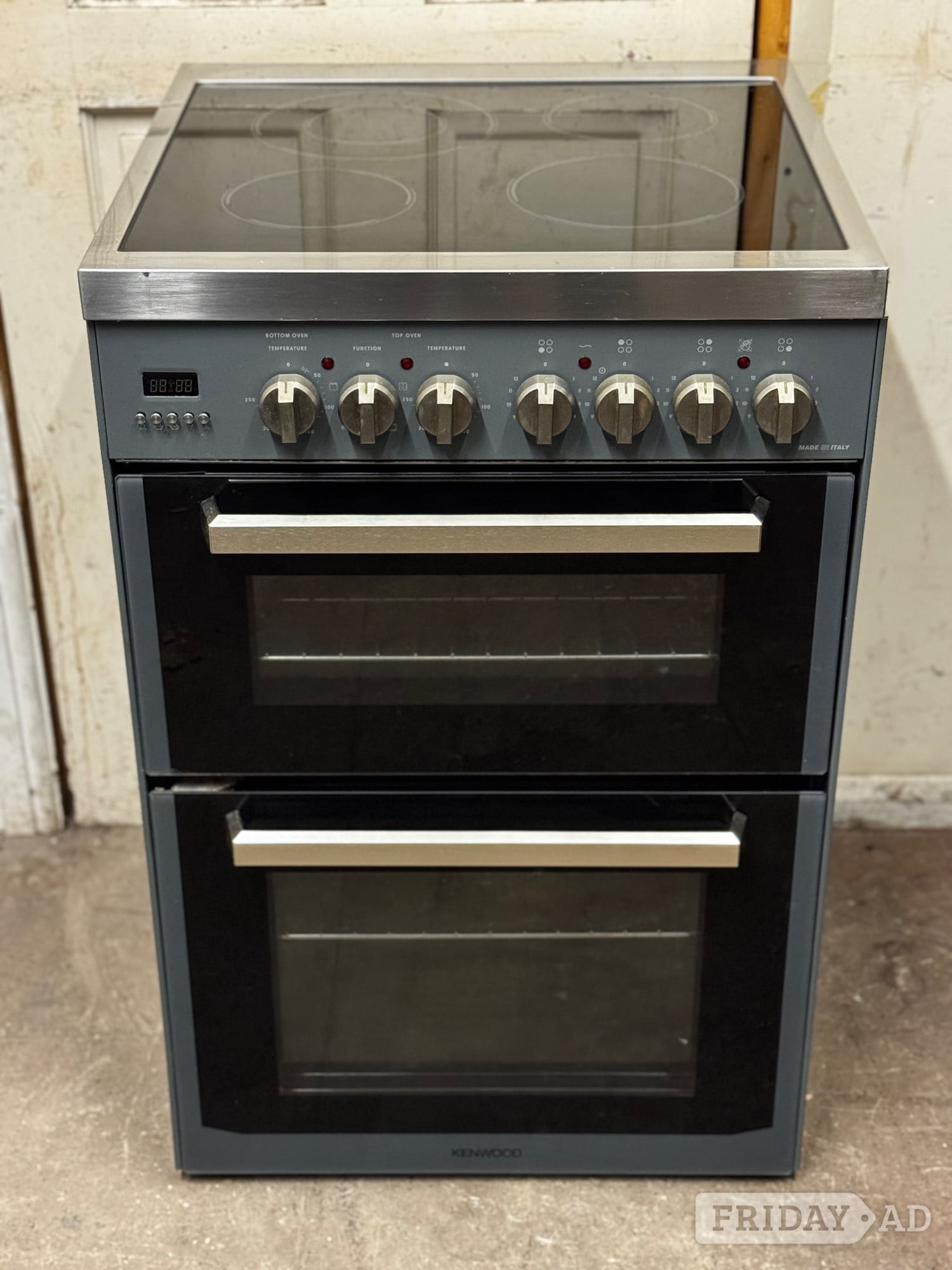 Kenwood electric cooker 60cm ceramic slate grey double oven 3 mon