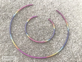 Titanium rainbow necklace and bangle