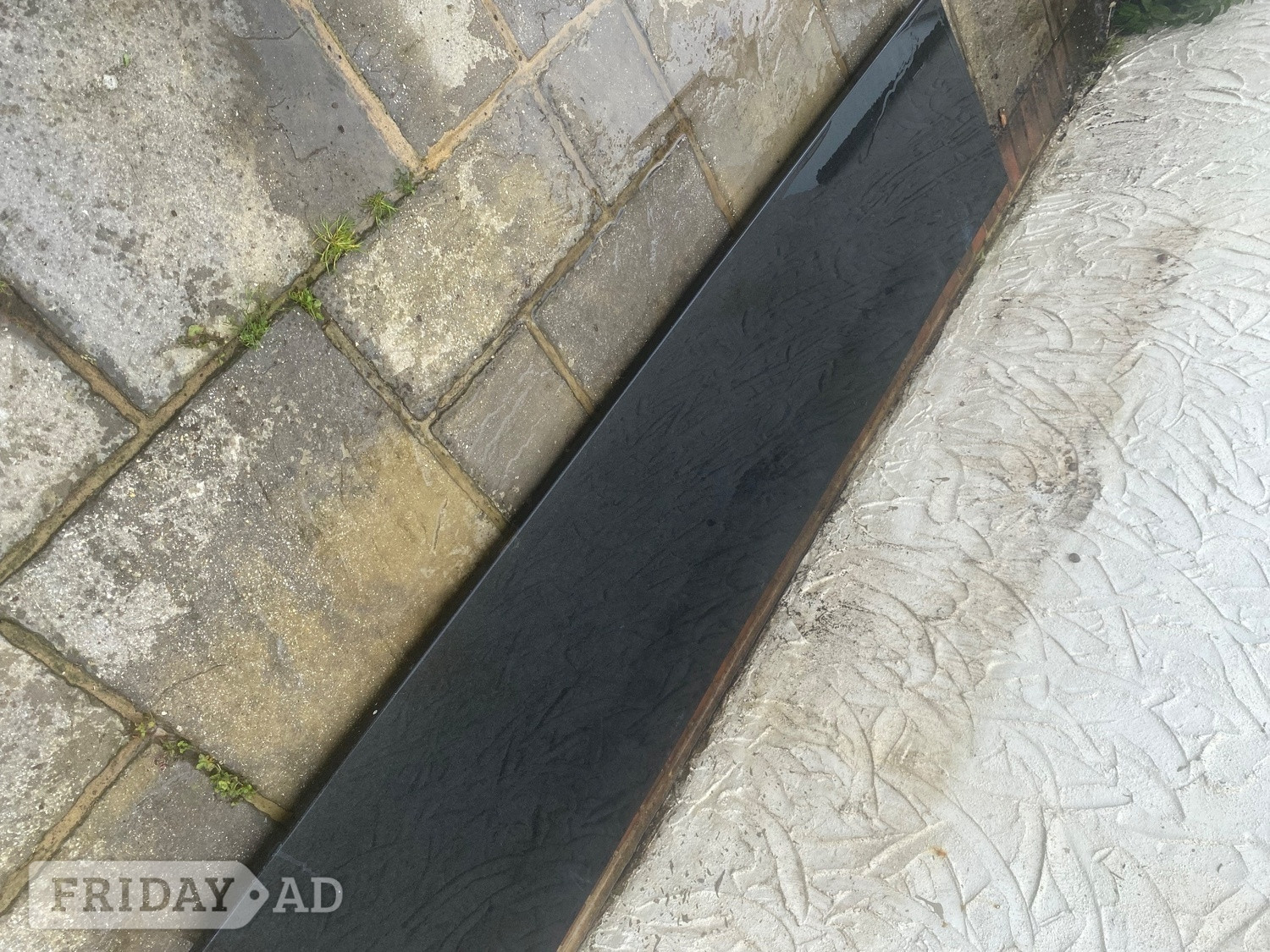 Black solid granite worktop