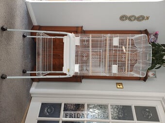 White Bird Cage With a Detachable Stand!