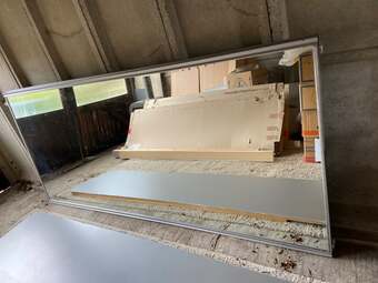 Glass mirror long length 2 sliding doors wardrobe 243cms x 107cms