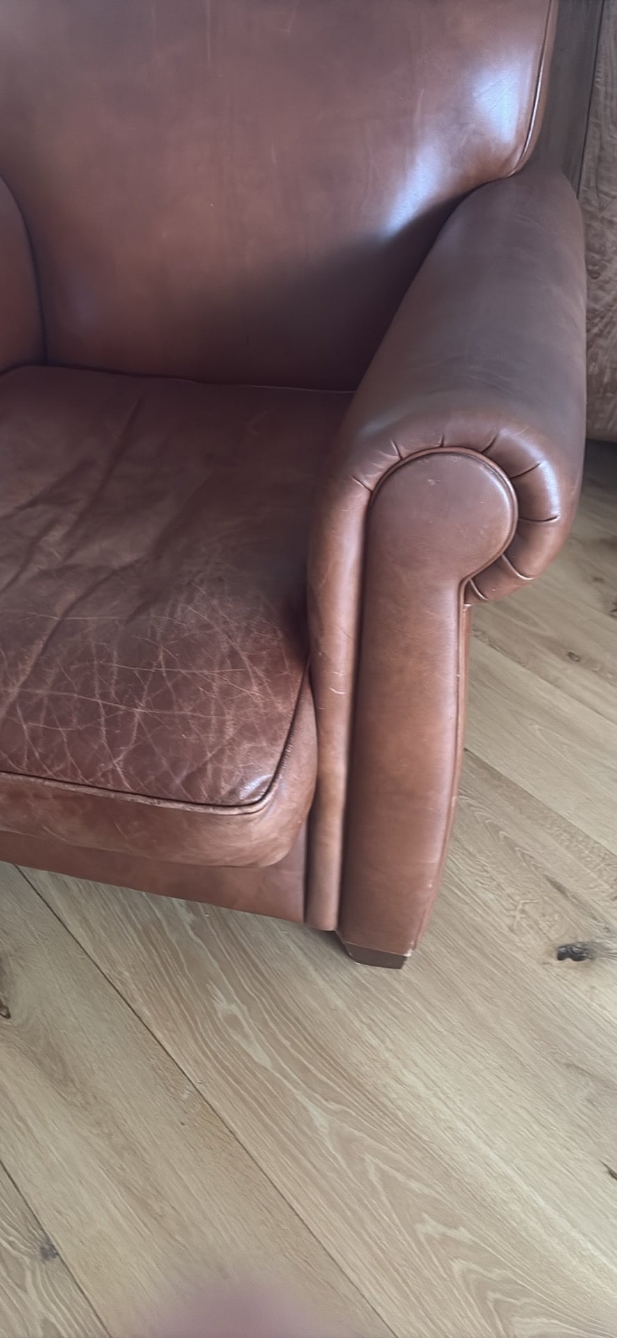 Worthing Brown leather armchair