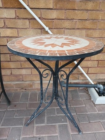 Wrought Iron Mosiac Top Table 