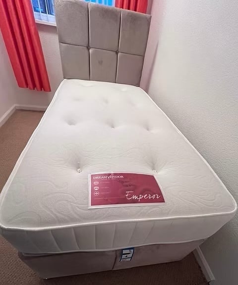 SINGLE D/V EMPEROR 1000 POCKET MATTRESS WITH2 DRAWERS BASE & HB 
