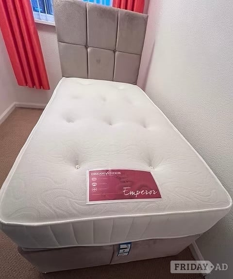 SINGLE D/V EMPEROR 1000 POCKET MATTRESS WITH2 DRAWERS BASE & HB 