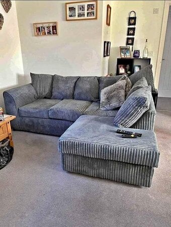 Grey Corded Corner Sofa | Brand New | Havant | Same Day Delivery