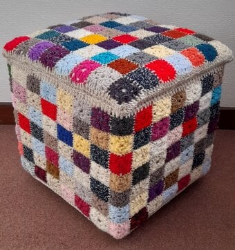 Ottoman Storage Box, Newly Hand Covered