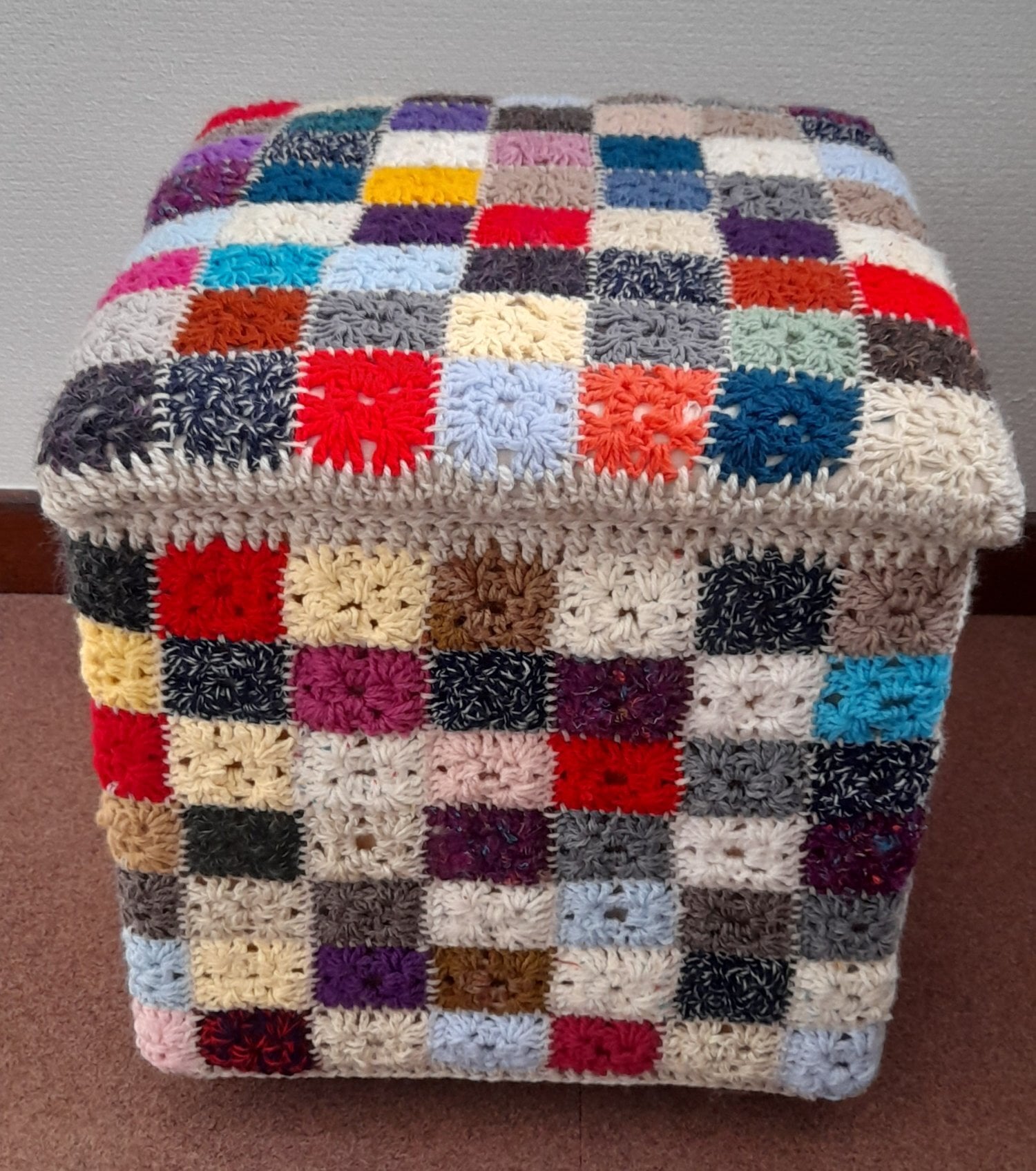 Ottoman Storage Box, Newly Hand Covered