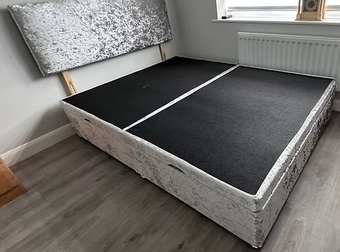 KING - SIDE LIFT DIVAN OTTOMAN BED WITH 20 INCH HB