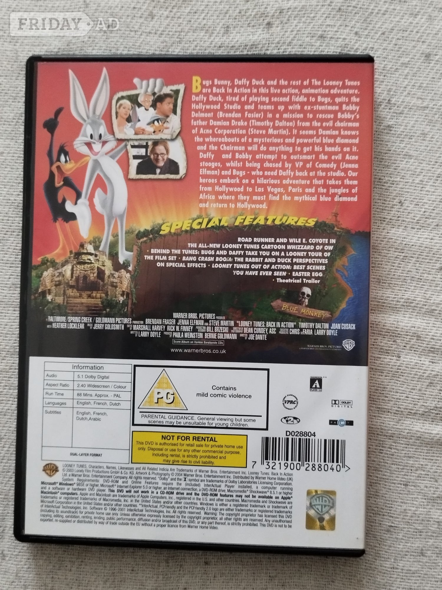 Loony tunes back in action dvd