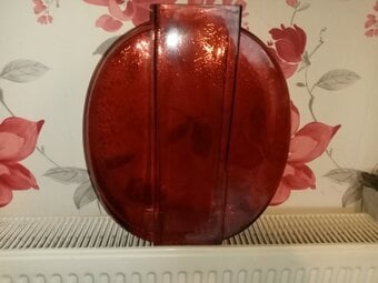 Beautiful deep red glass vase
