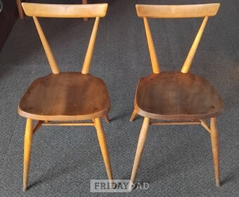 2 Ercol Stacking Chairs