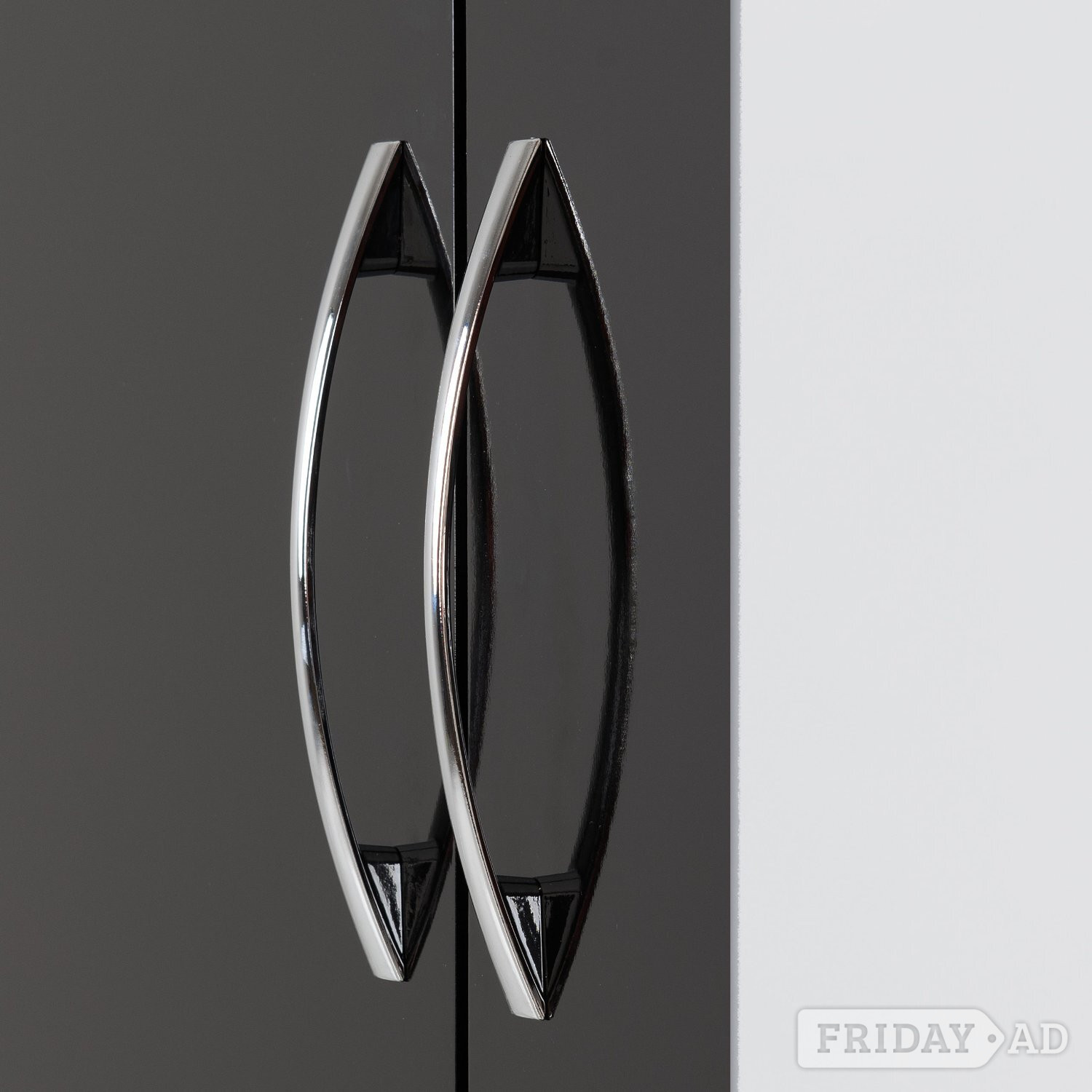NEVADA 2 DOOR 1 DRAWER WARDROBE WITH MIRROR IN BLACK  - Furniture in Rotherham