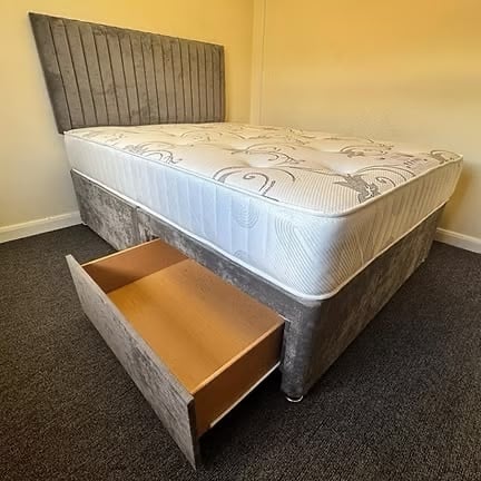 LYON MEMORY MATTRESS WITH DIVAN BASE WITH 2 DRAWERS - DOUBLE - Furniture in Rotherham