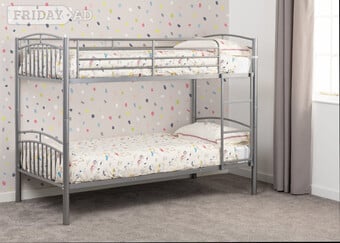 VENTURA SILVER BUNKS WITH BUDGET MATTRESSES